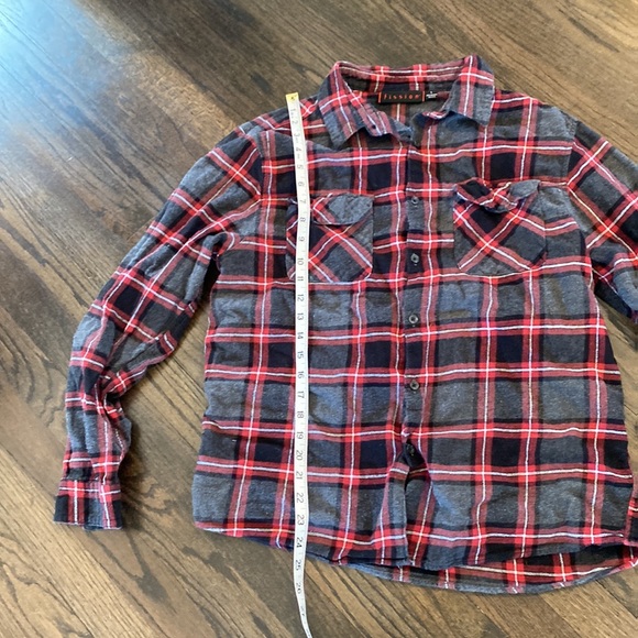 Fission Black Red Gray Flannel Shirt Large L VGUC - Picture 3 of 6